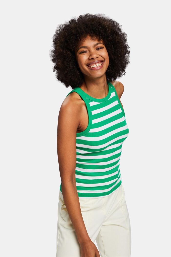 Striped Tank Top, GREEN, detail image number 0