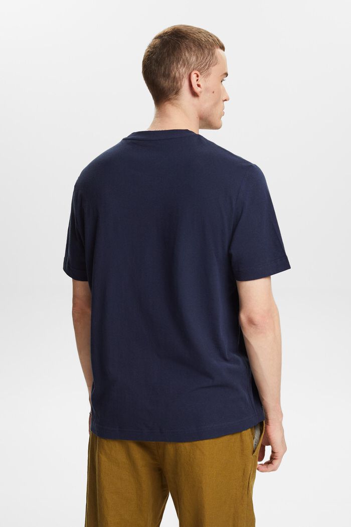 Cotton-Linen T-Shirt, NAVY, detail image number 2