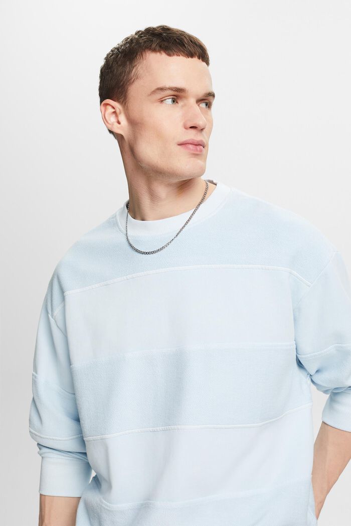 Textured Organic Cotton Sweatshirt, LIGHT BLUE, detail image number 0