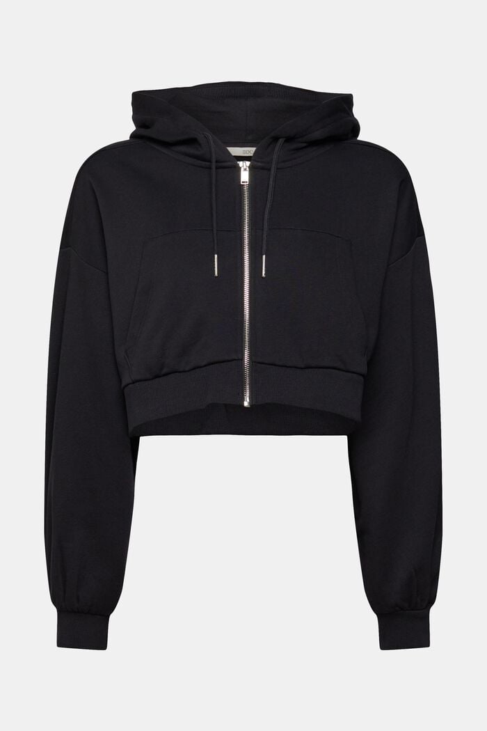 Cropped zip trough hoodie