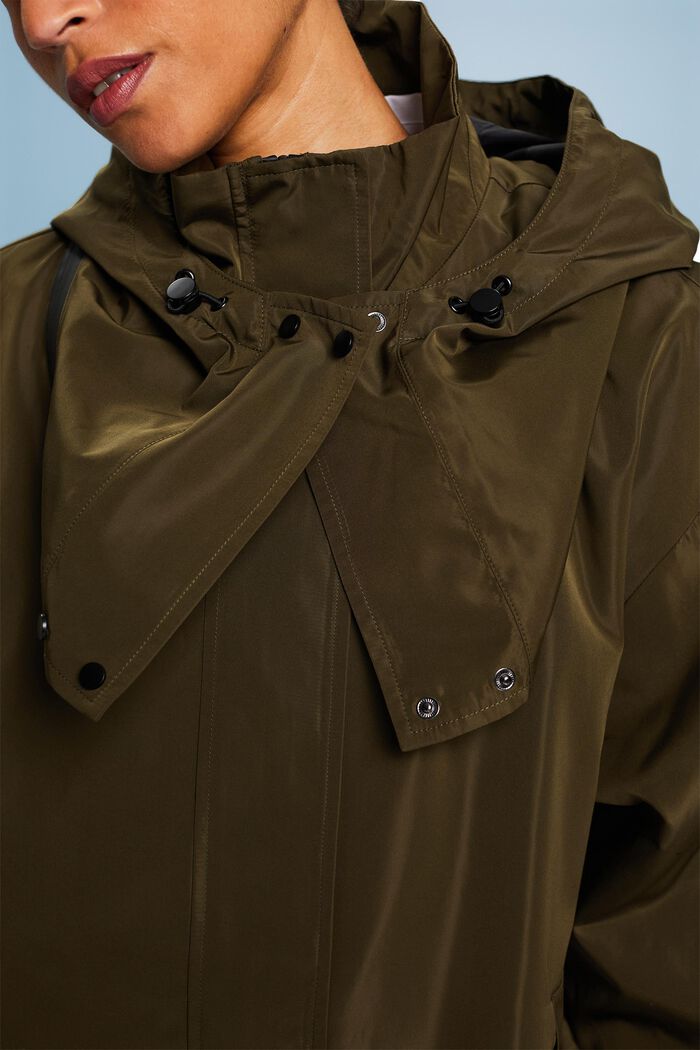 Detachable Hooded Coat, KHAKI GREEN, detail image number 1