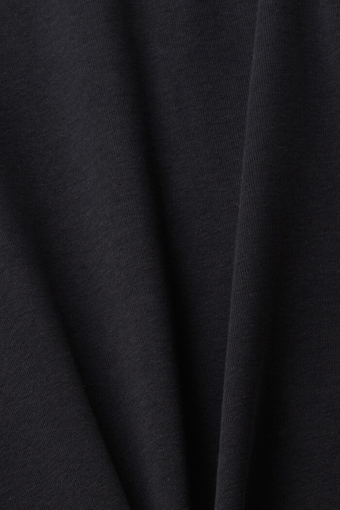 Long-sleeved cotton top, BLACK, detail image number 6