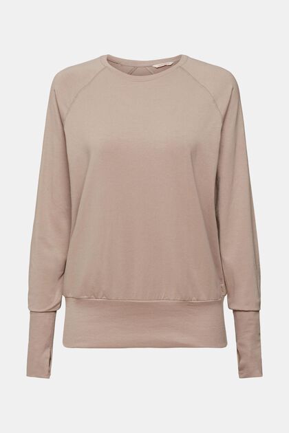 Long sleeve top with thumb holes, BEIGE, overview