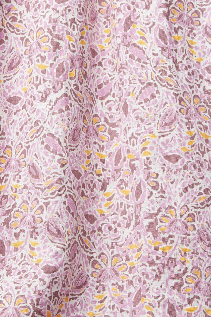 Blended linen blouse with a floral pattern, LILAC, detail image number 5