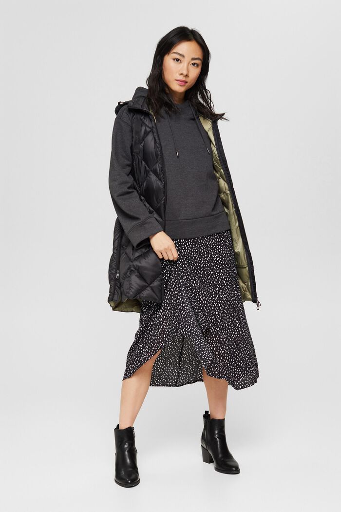 Patterned midi skirt, LENZING™ ECOVERO™, BLACK, detail image number 0