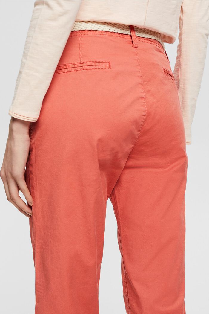 Chinos with braided belt, CORAL, detail image number 2