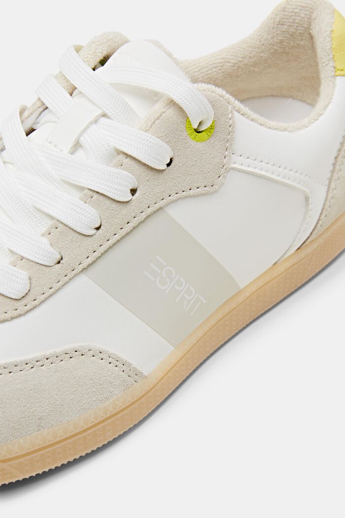 Mix-Material Sneakers, PASTEL YELLOW, detail image number 3