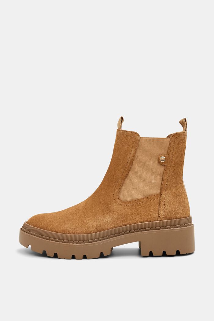 Suede Chelsea boots, CAMEL, detail image number 0