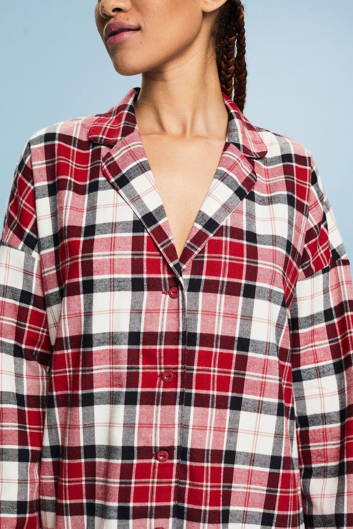 Checked Flannel Nightshirt, RED, detail image number 2