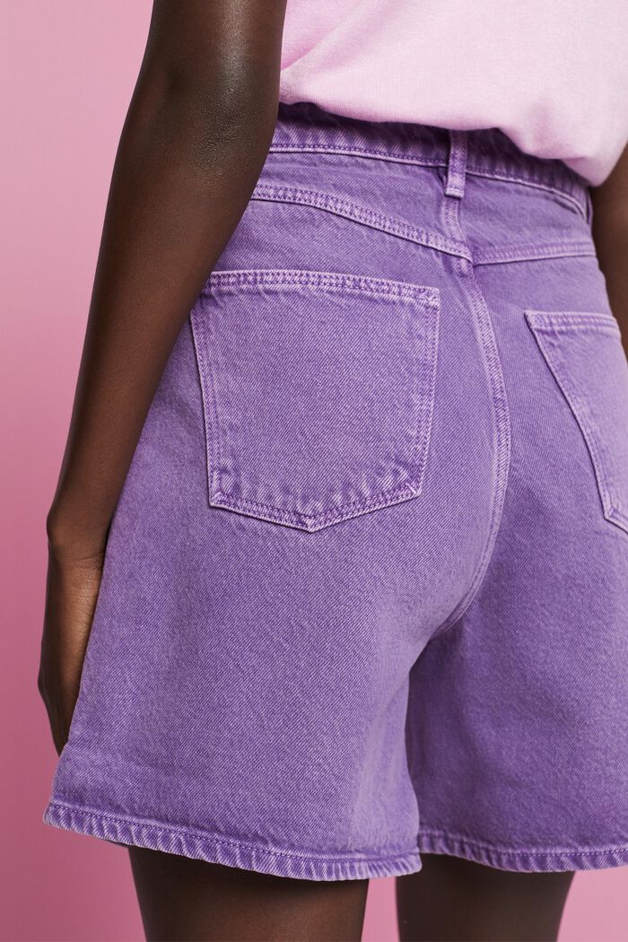 High-rise shorts with linen, PURPLE, detail image number 4