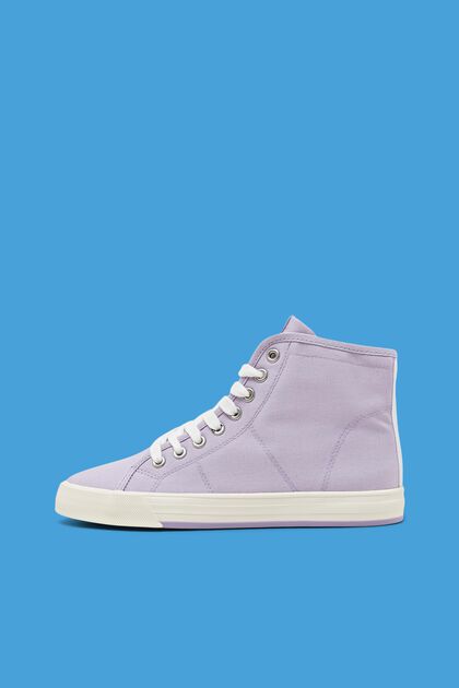 High-top canvas trainers