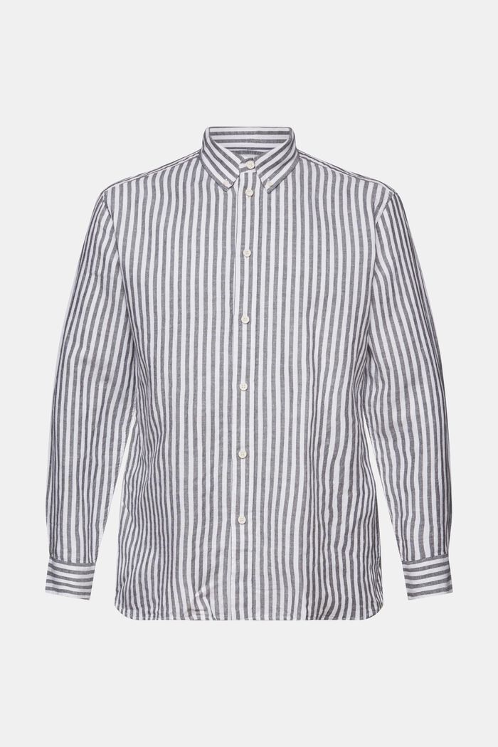 Striped Cotton Poplin Shirt, NAVY, detail image number 6