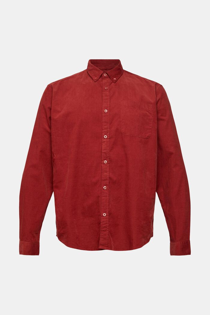 Button-down corduroy shirt