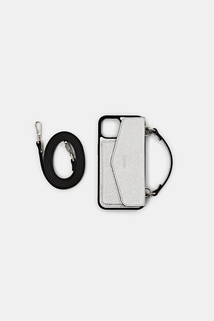 Phone case with detachable shoulder strap, SILVER, detail image number 0