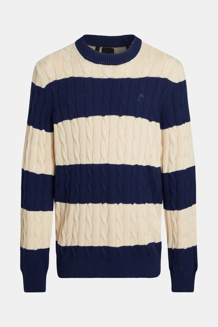 Striped cable knit sweater, SAND, detail image number 4