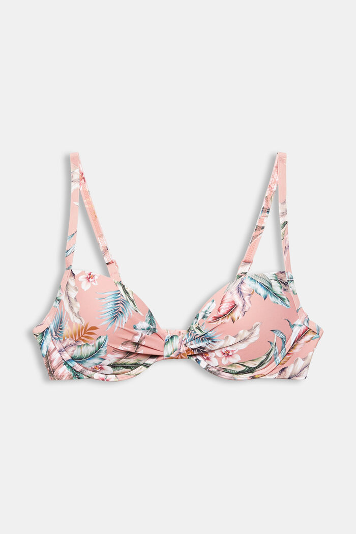 Recycled: push-up top with a tropical print