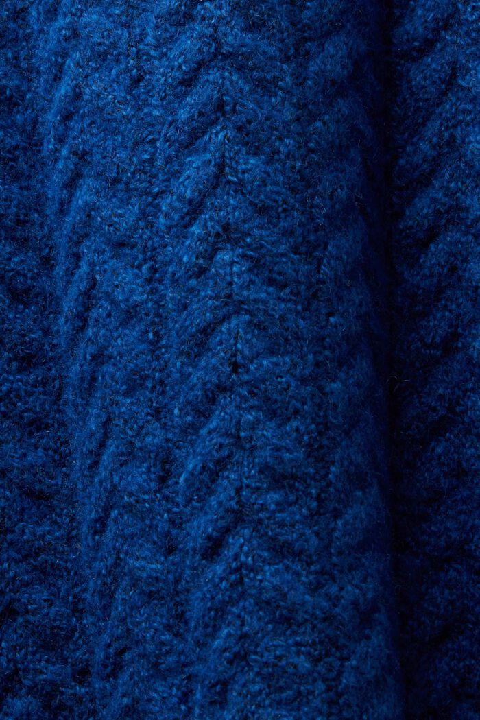 Cable Knit Rollneck Sweater, BRIGHT BLUE, detail image number 5