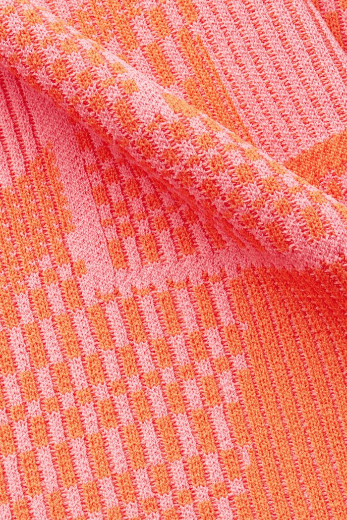 Short-sleeved jacquard rib sweater, ORANGE RED, detail image number 5