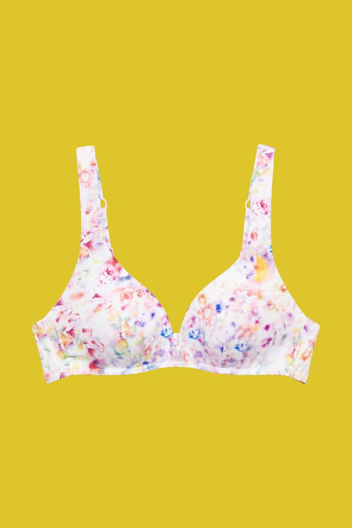 ESPRIT - Padded bikini top with floral print at our online shop