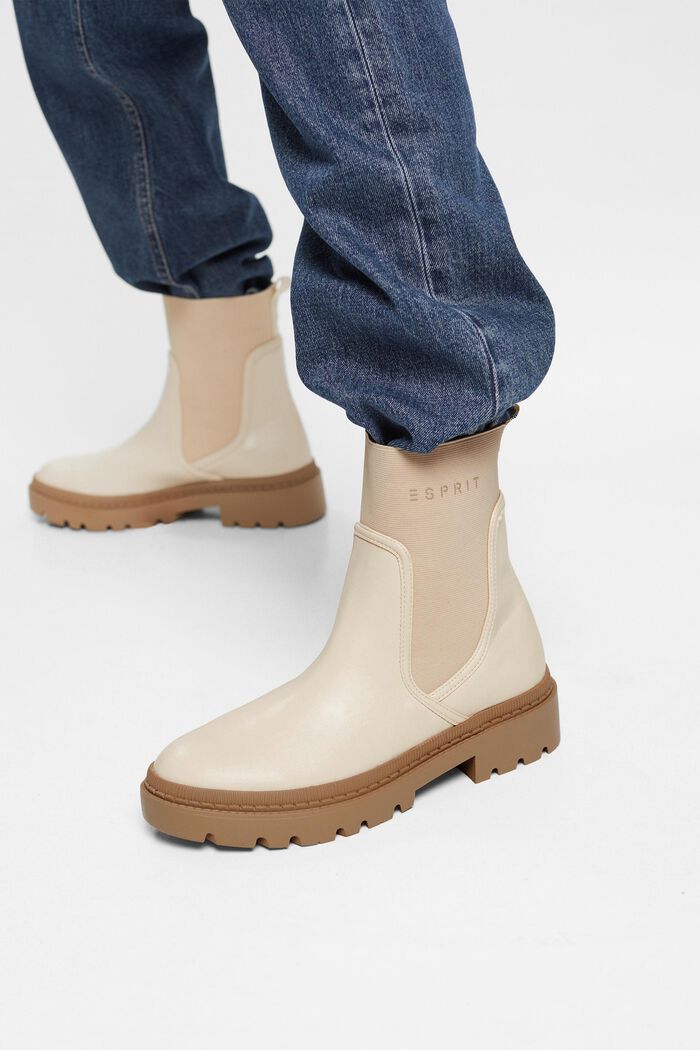 Vegan: faux leather chelsea boots, BEIGE, detail image number 1