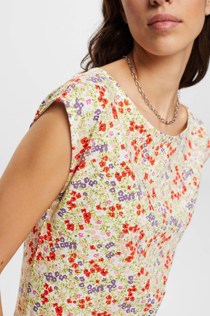 T-shirt with floral print, WHITE, detail image number 2