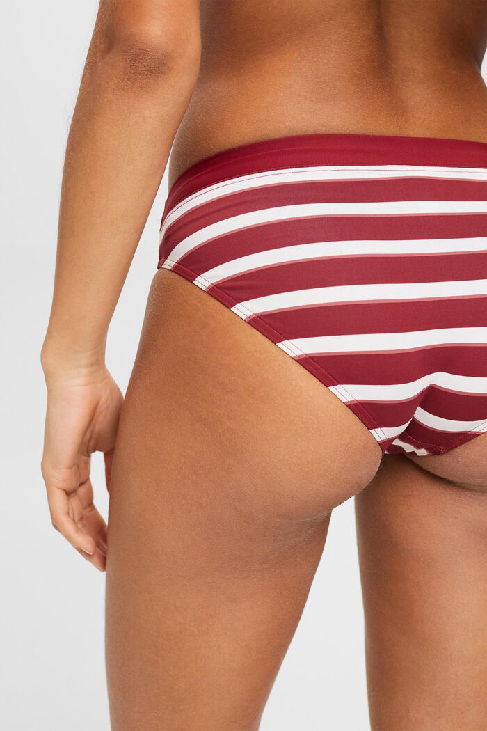 Striped mini bikini bottoms, DARK RED, detail image number 3
