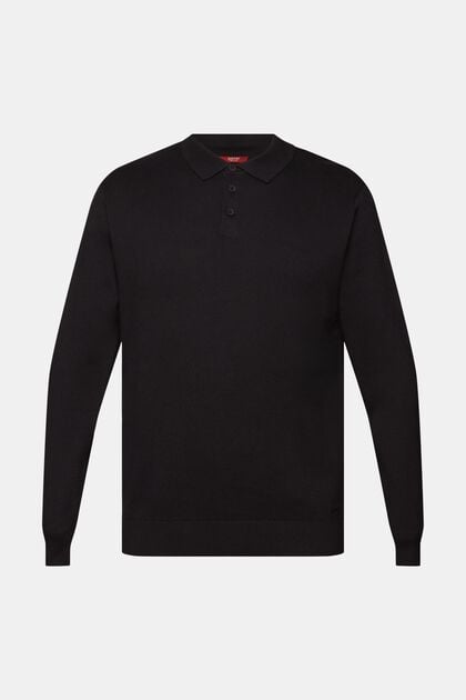 Knit jumper with a polo collar, TENCEL™