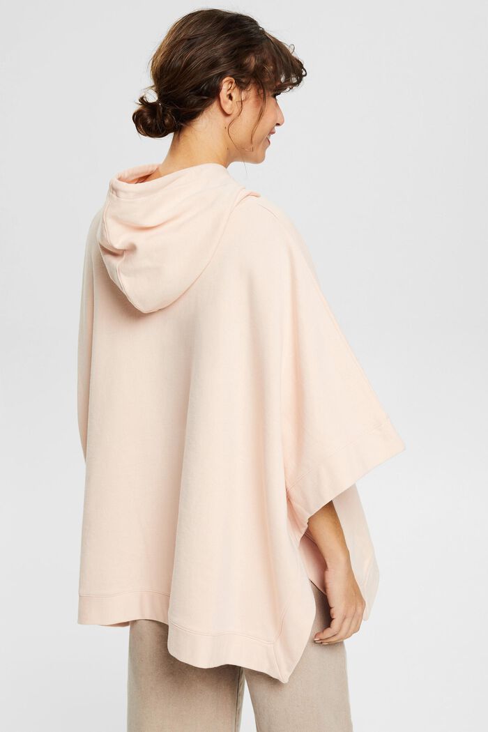 Hooded sweatshirt fabric poncho, NUDE, detail image number 3