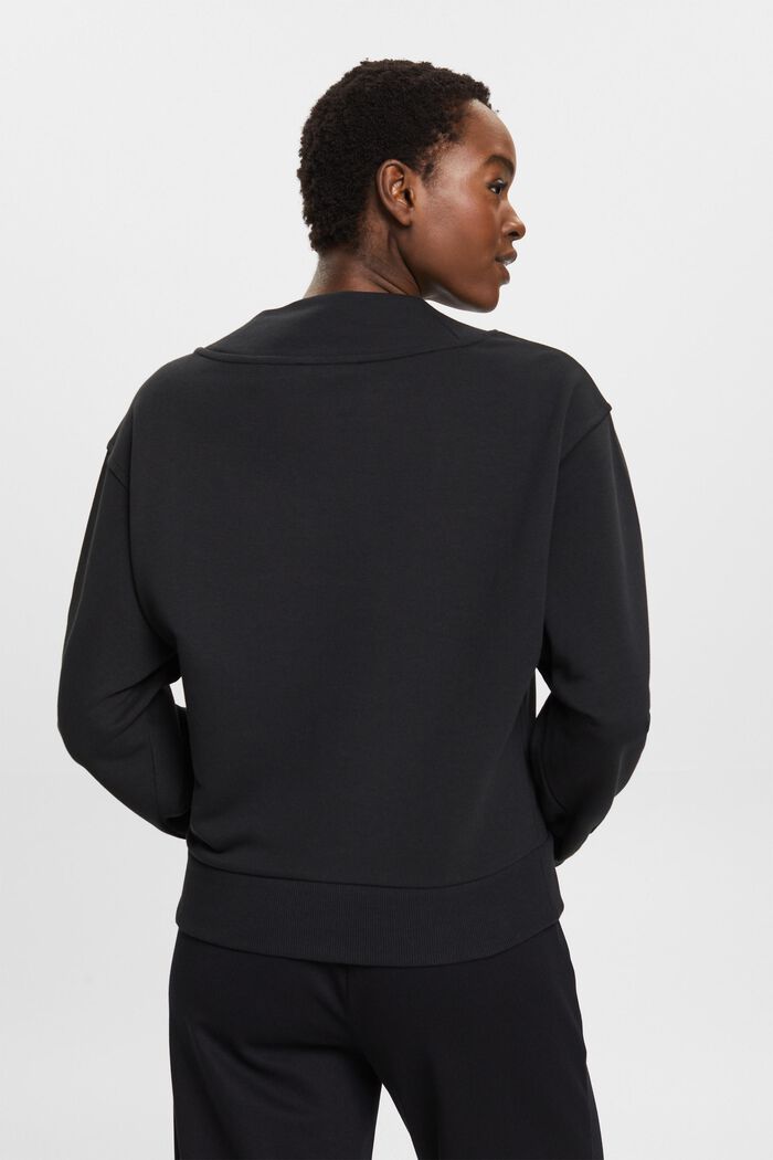 V-neck sweatshirt, BLACK, detail image number 3