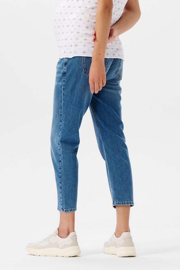 Cropped leg jeans with over-the-bump waistband, BLUE MEDIUM WASHED, detail image number 1
