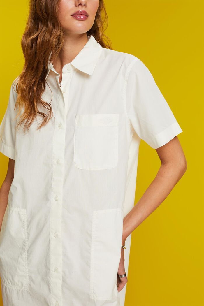 Mini shirt dress, 100% cotton, OFF WHITE, detail image number 2