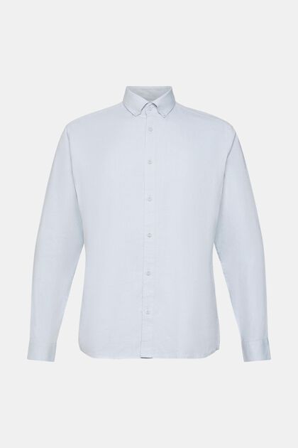 Slim fit button-down shirt, GREY BLUE, overview