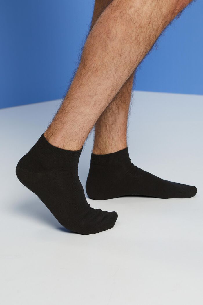 5-pack of blended cotton trainer socks, BLACK, detail image number 1