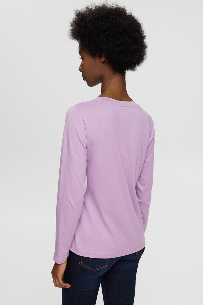 Long-sleeved top with chest print, LILAC, detail image number 3