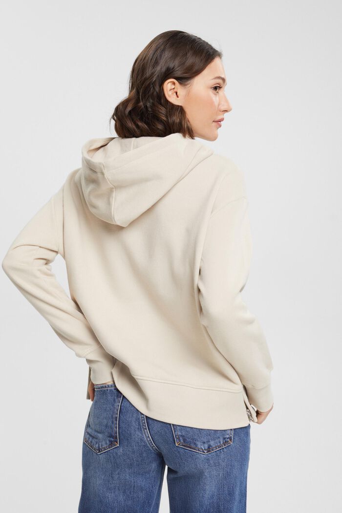 Hoodie with zip sides, LIGHT TAUPE, detail image number 3