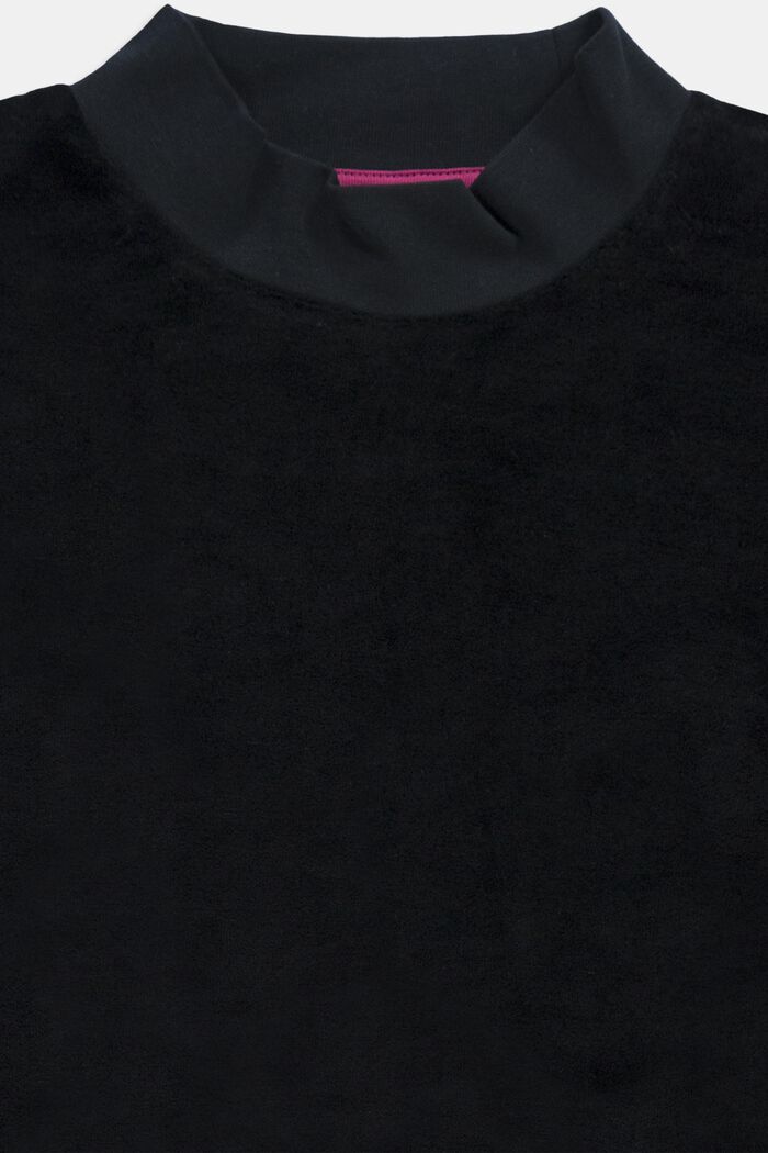 Velvet sweatshirt, BLACK, detail image number 2