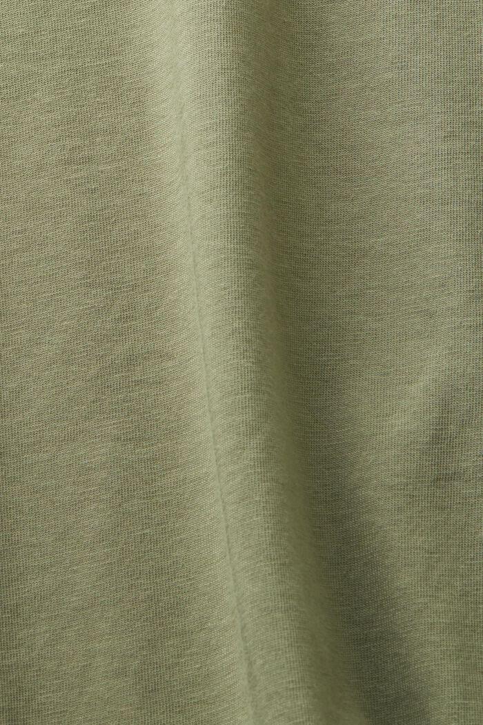 Cotton Crewneck T-Shirt, LIGHT KHAKI, detail image number 4