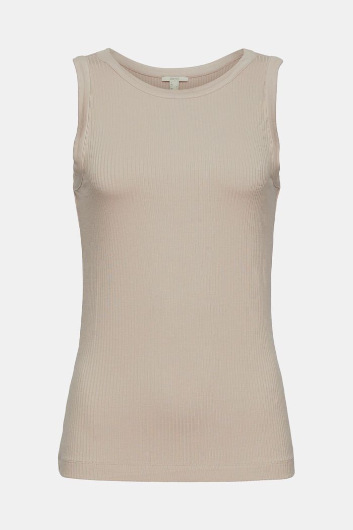 Ribbed tank top made of LENZING™ ECOVERO™, LIGHT TAUPE, detail image number 2