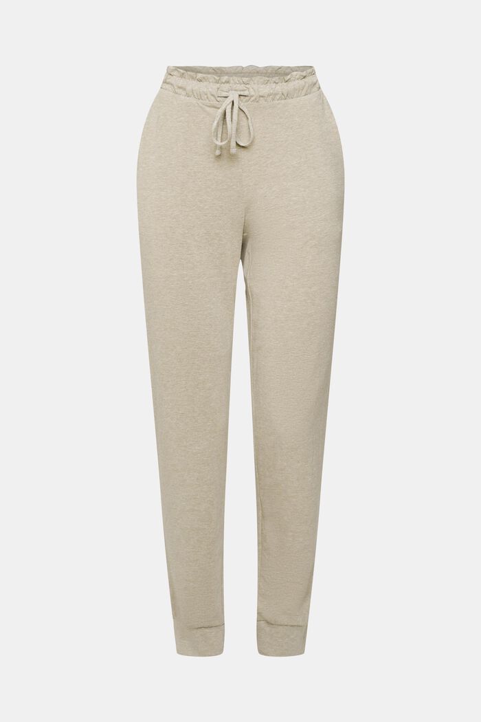 Jersey trousers with elasticated waistband, LIGHT KHAKI, detail image number 2