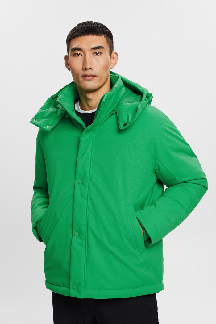 Hooded Down Coat, GREEN, detail image number 0