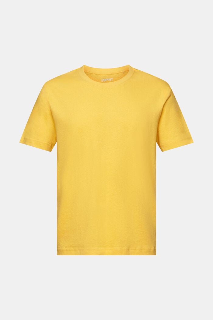 Cotton-Linen T-Shirt, SUNFLOWER YELLOW, detail image number 5