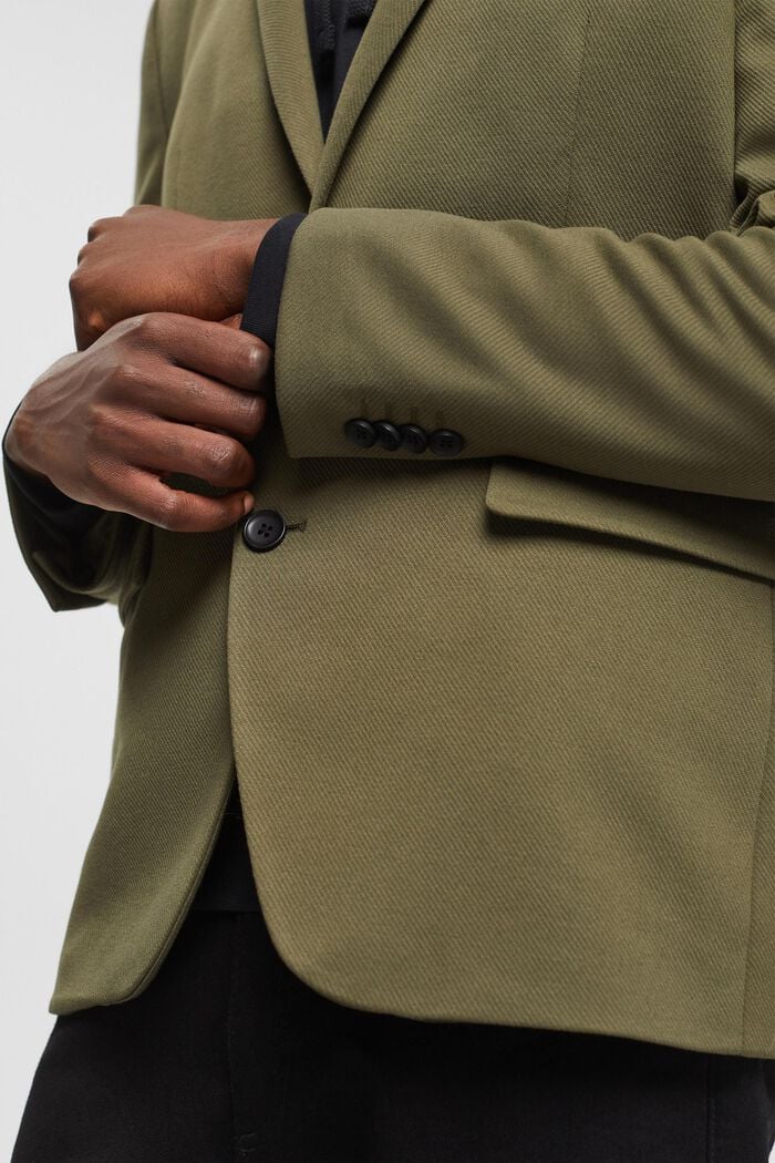 Textured slim fit blazer, OLIVE, detail image number 4