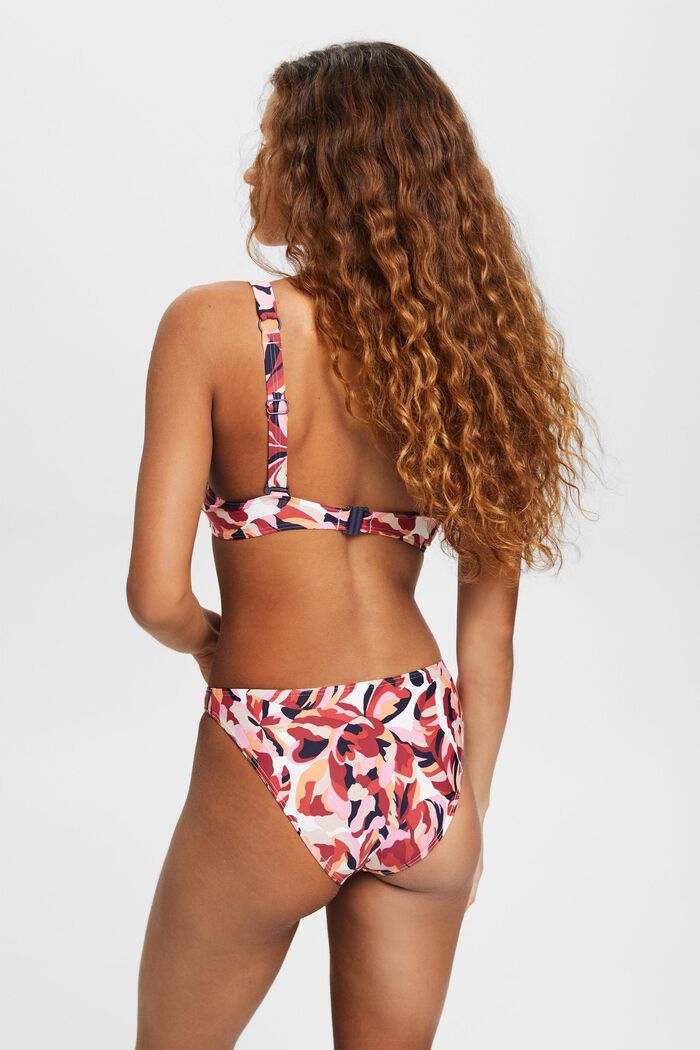 Carilo beach bikini bottoms with floral print, DARK RED, detail image number 3