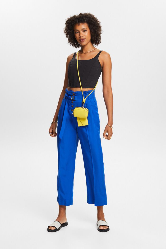 Mix and Match Cropped High-Rise Culotte Pants, BRIGHT BLUE, detail image number 5