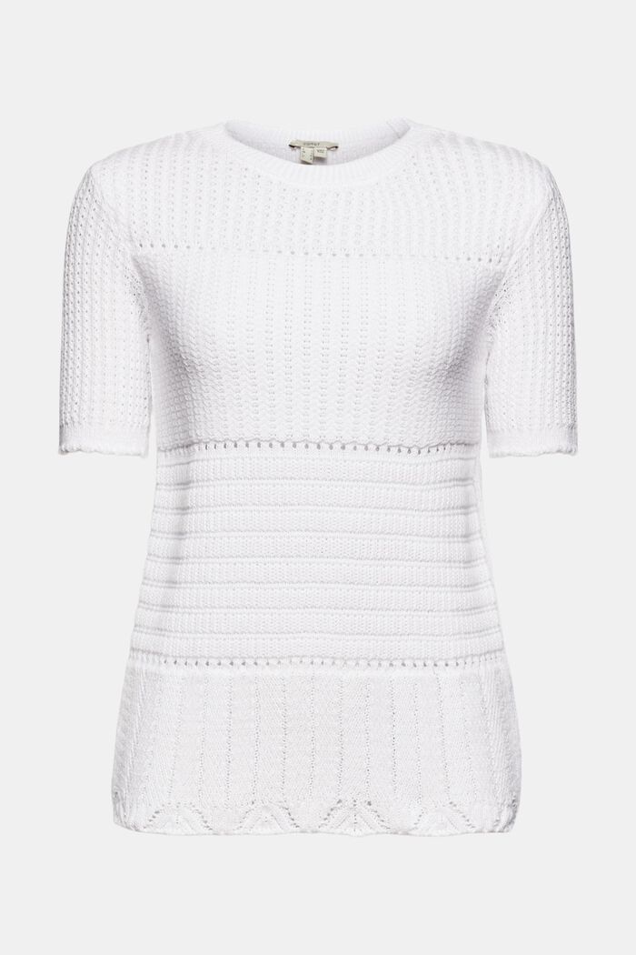 Short sleeve jumper with knit pattern