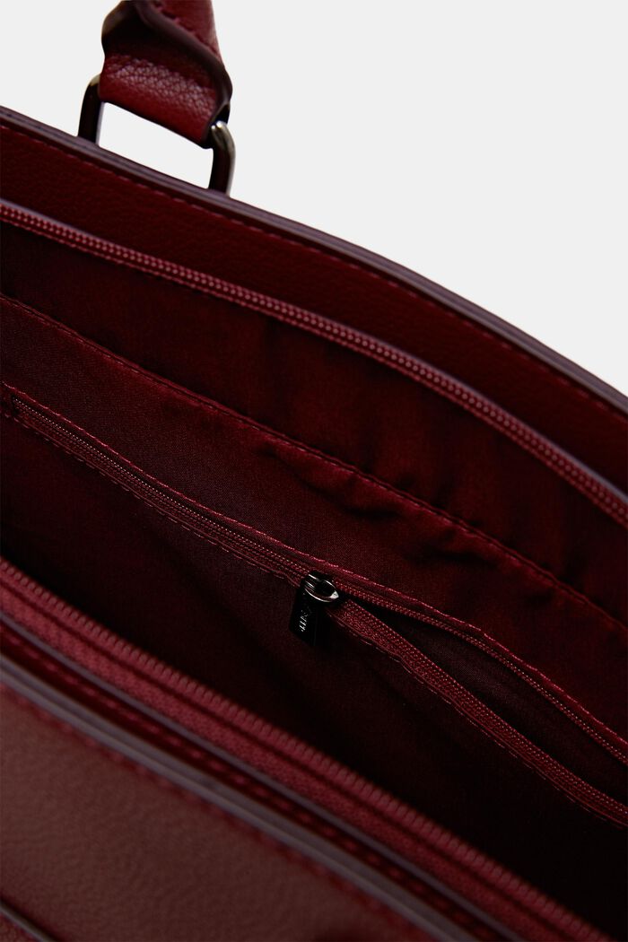 Faux leather tote bag, GARNET RED, detail image number 3