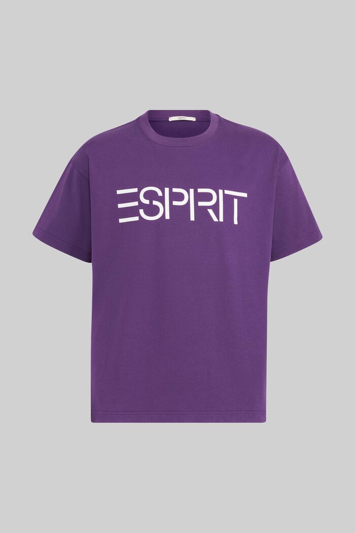 Unisex T-shirt with a logo print, LILAC, detail image number 6