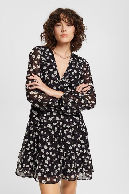 V-neck dress with all-over print