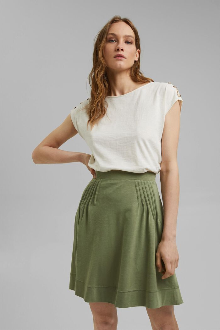 A-line jersey skirt made of organic cotton/TENCEL™, LIGHT KHAKI, detail image number 5