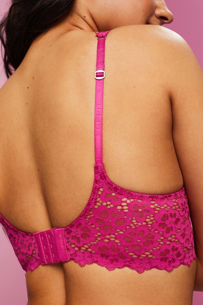 Floral Lace Bralette, PINK FUCHSIA, detail image number 3
